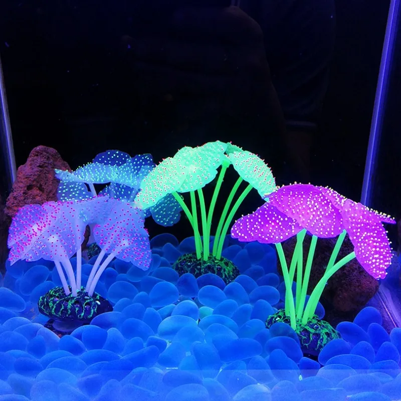 Aquarium Luminous Simulation Plant Decoration Artificial Aquarium Plant Fishing Accessories Sea Anemone Fish Tank High Equipmen