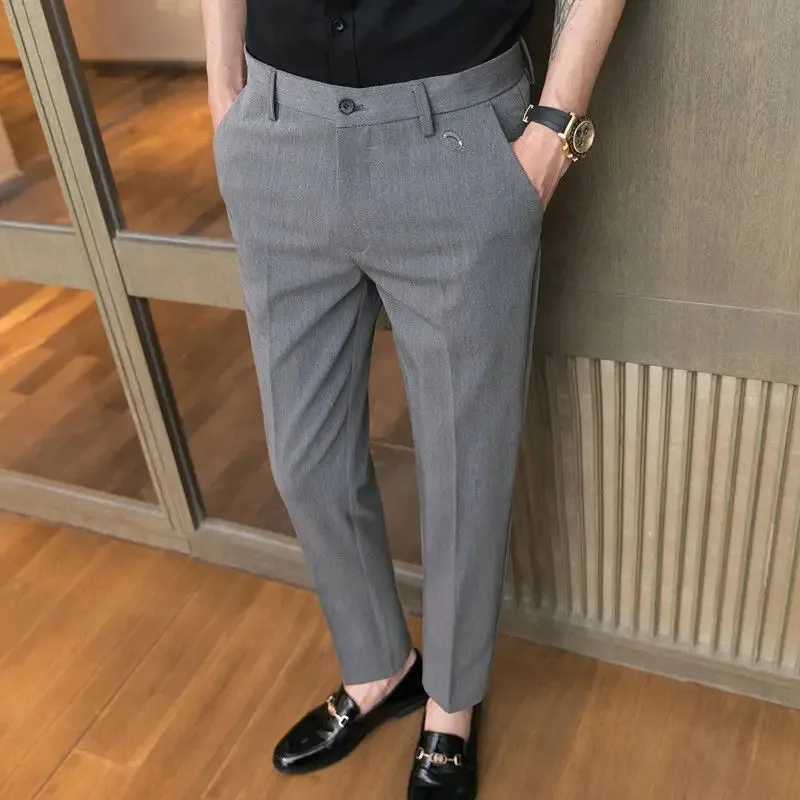 Men\'s Casual Pants Pocket Office Business Male Trousers Summer Tailoring Loose Straight Thin Slim Fit Baggy Low Price Stylish