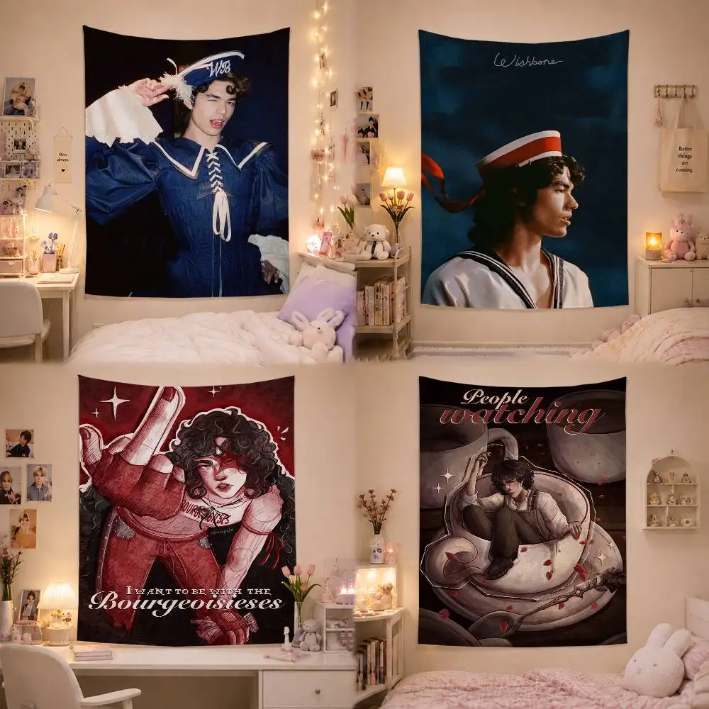 

singer C-Conan Gray Wishbone Flag Digital Printing Banner for Garage Wall Out Door Decoration