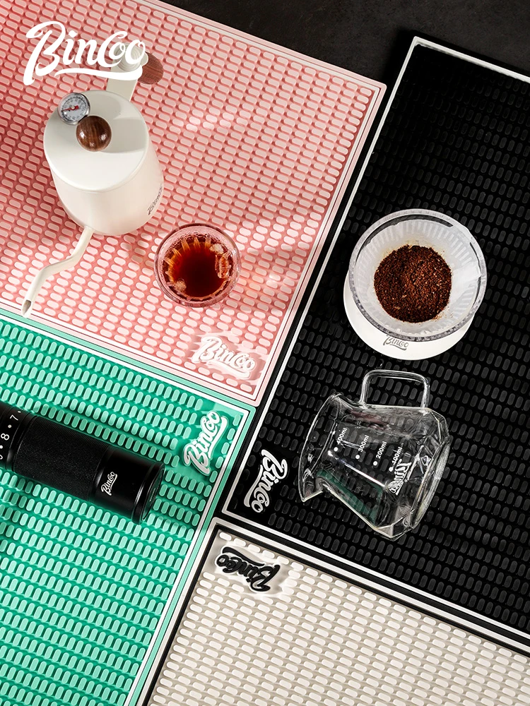 Bincoo Coffee Bar Mat Drainage Pad Non-Slip Desktop Organizer Hand Pr Poer Pad Coffee Utensils Storage Mat