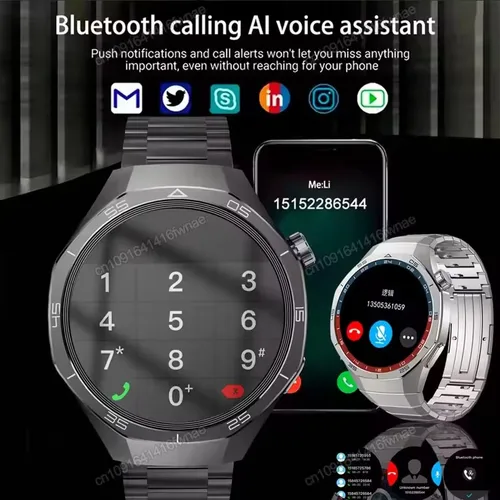 Imagen 2 del producto Nuevo reloj inteligente GT5 Pro 5 Pro para hombre, pantalla HD AMOLED, GPS, frecuencia cardíaca, llamada Bluetooth IP68, reloj inteligente resistente al agua para hombre, regalos de vacaciones
