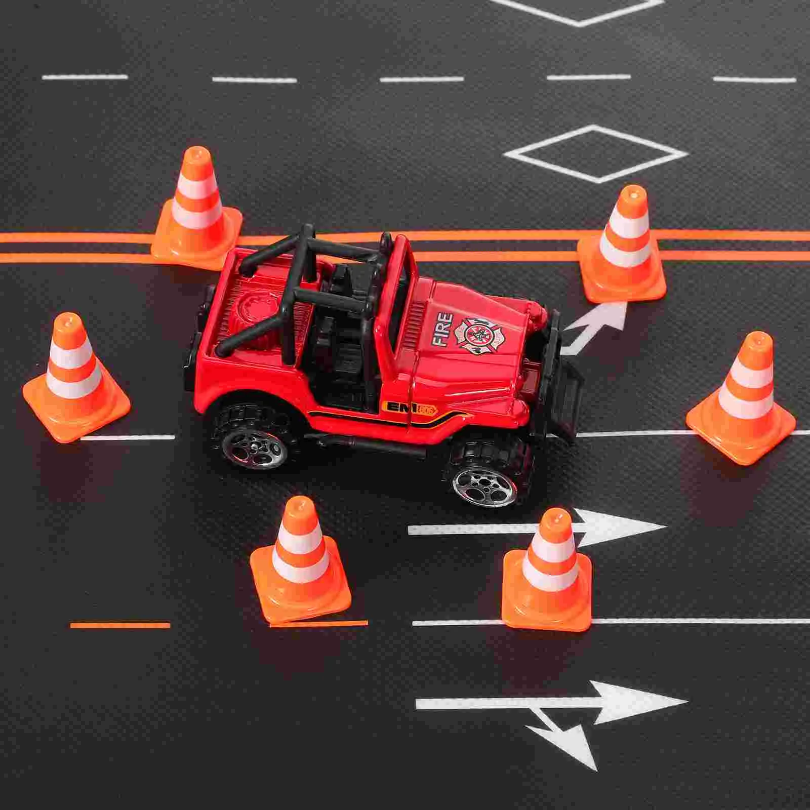 7 Pcs Road Sign Toy Cone Signs Decorate Traffic Roadblock Simulation Roadblocks Abs DIY Man Cones