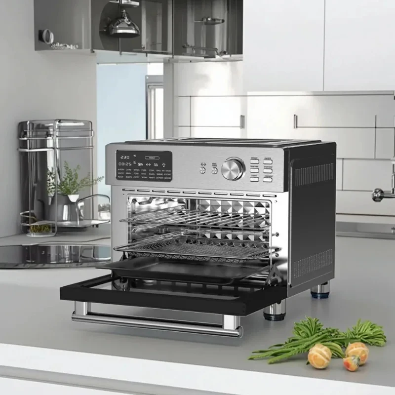0L 00W Stainls Steel Countertop Convection Fryer -in- Toaster Oven Rserie 4 Square