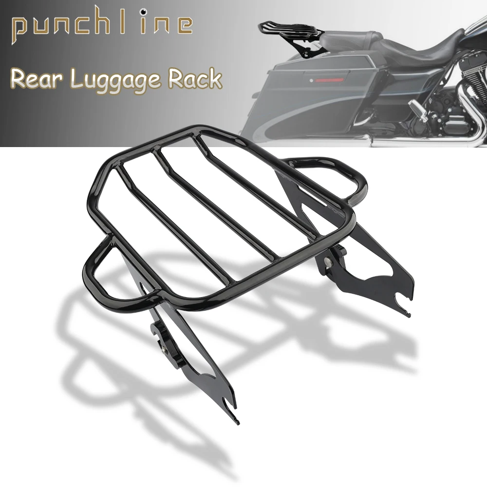 

For Road King Classic FLHRC Electra Glide Standard FLHT Luggage Rack Rear Tail Rack Top Box Case Suitcase Carrier Board