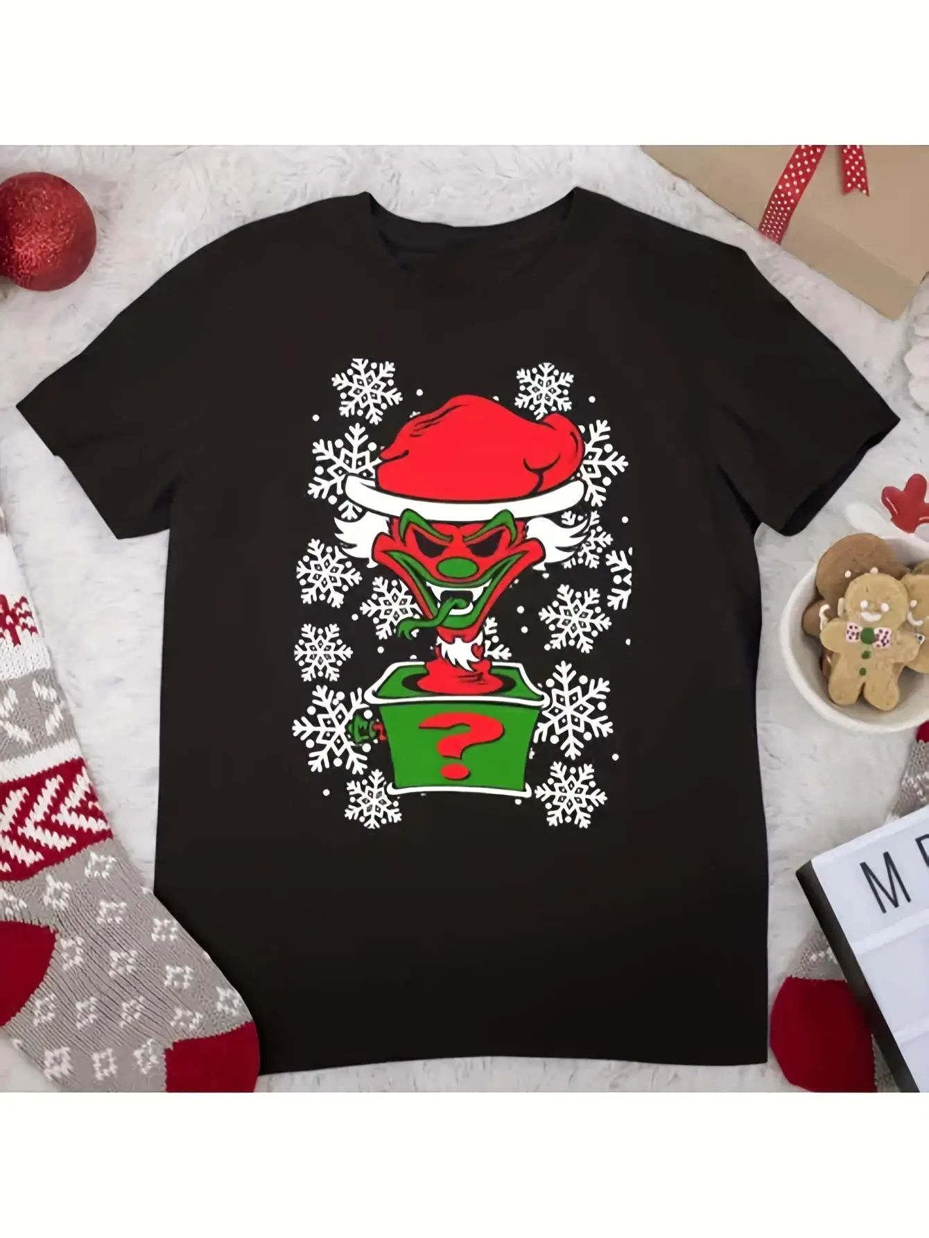 

Insane Clown Posse Christmas Tee, Santa Hat Black Cotton ICP Fan Year-Round Tee