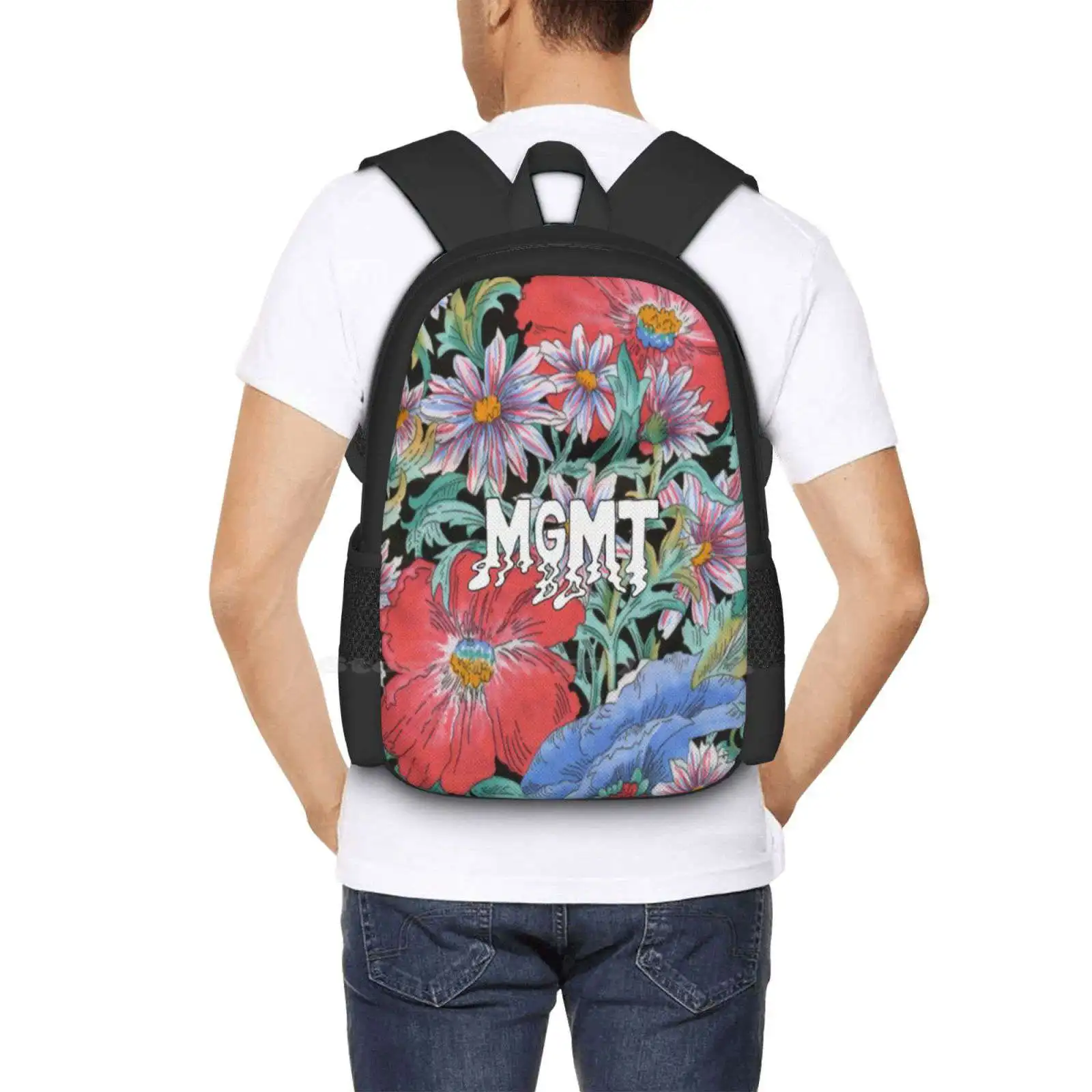 Mgmt 3d print design rucksack student tasche mgmt elektrisches gefühl tumblr musik alternative coole hip kinder blumen