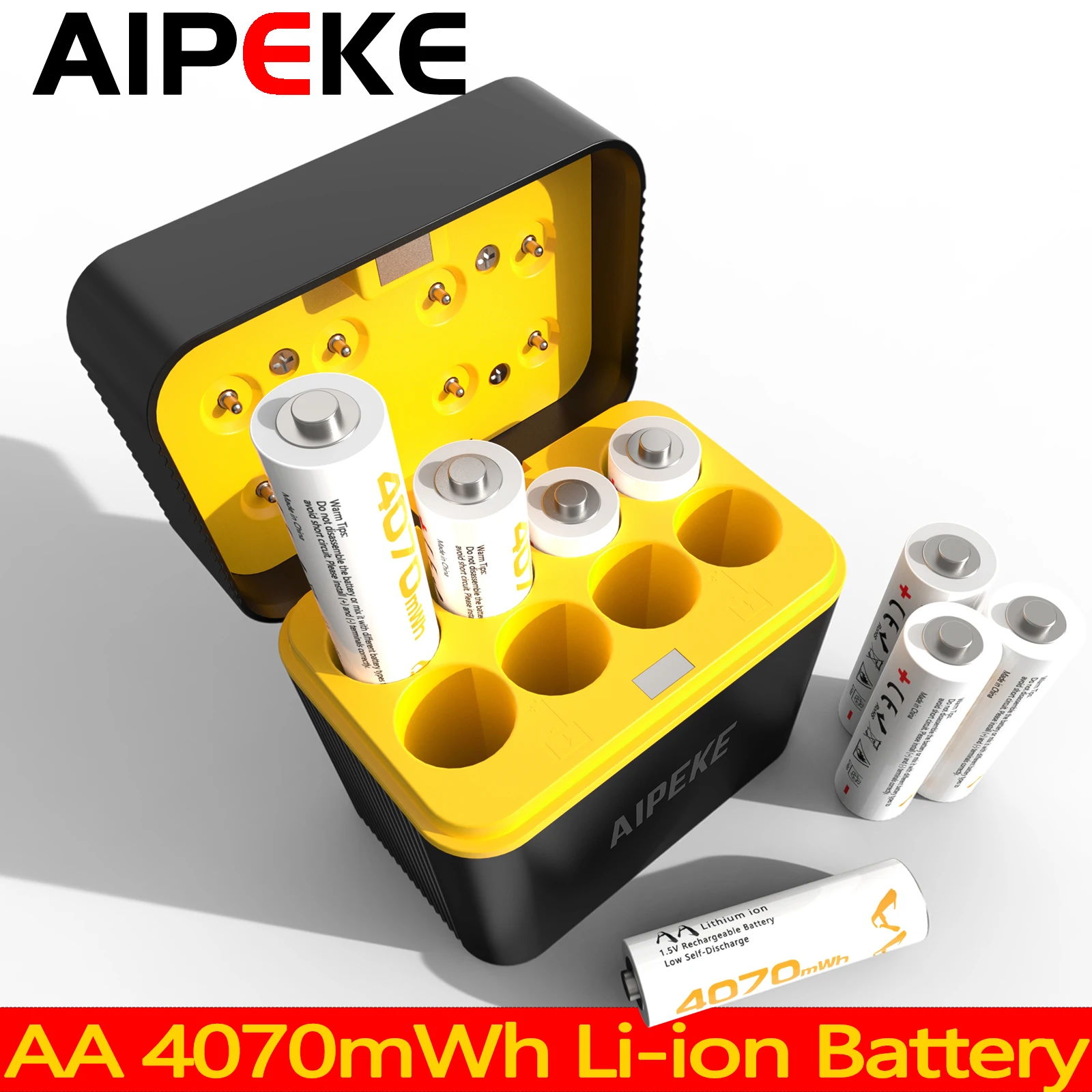 

Аккумуляторы AIPEKE 1.5V 4070mWh AA, перезаряжаемые литиевые батареи, зарядное устройство AA для камеры, геймпада, GPS, игрушек, мыши