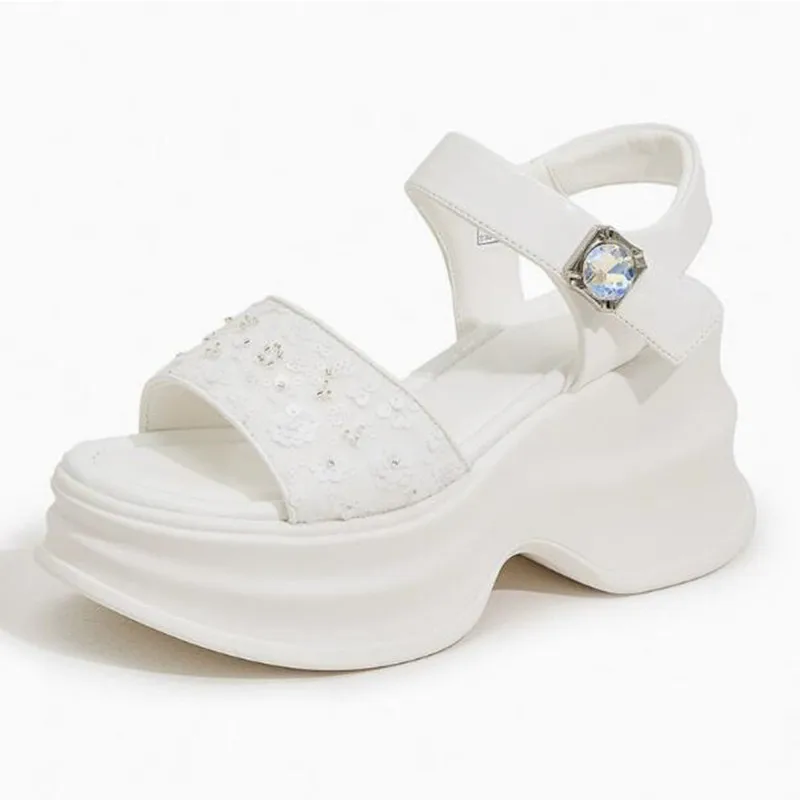 

Женские модные босоножки с открытым носком 2026 года, летние женские босоножки на толстой подошве и высоком каблуке, удобные простые пляжные туфли с открытым носком