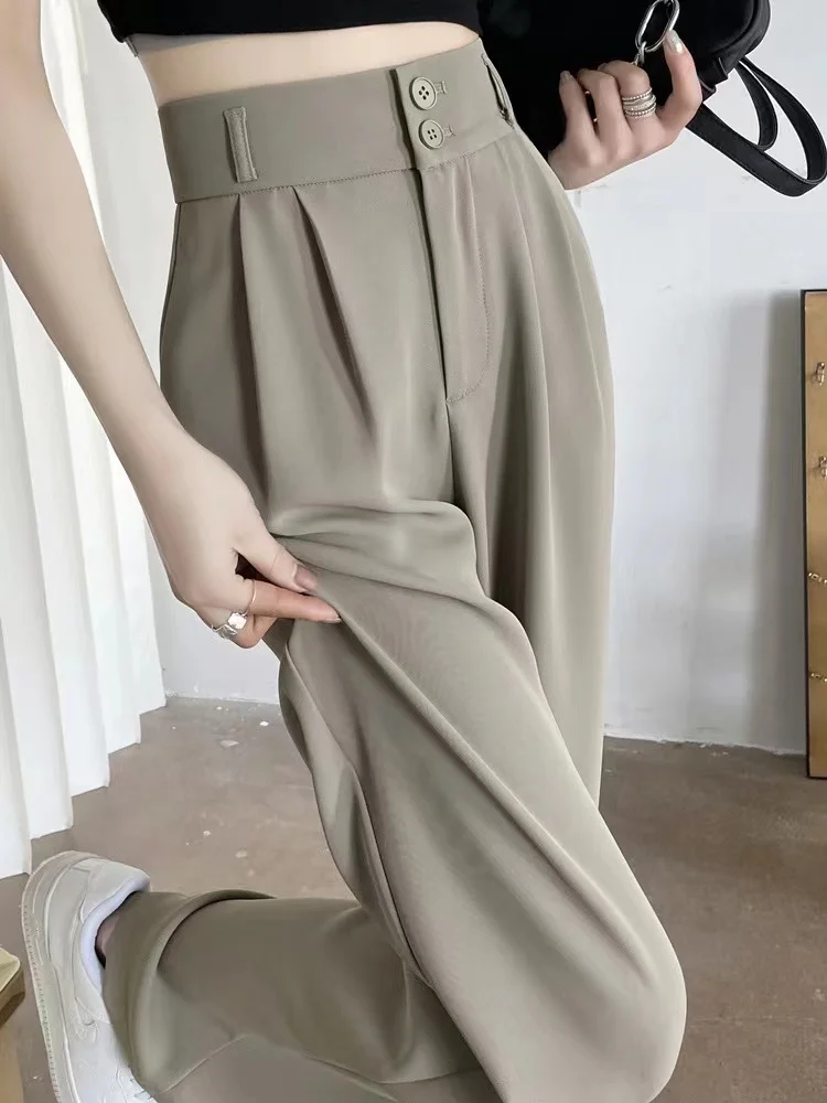 

High Waist Wide Leg Pants Women Loose Slim Straight Casual Suit Pants Korean Sle Long Trousers for Young Women