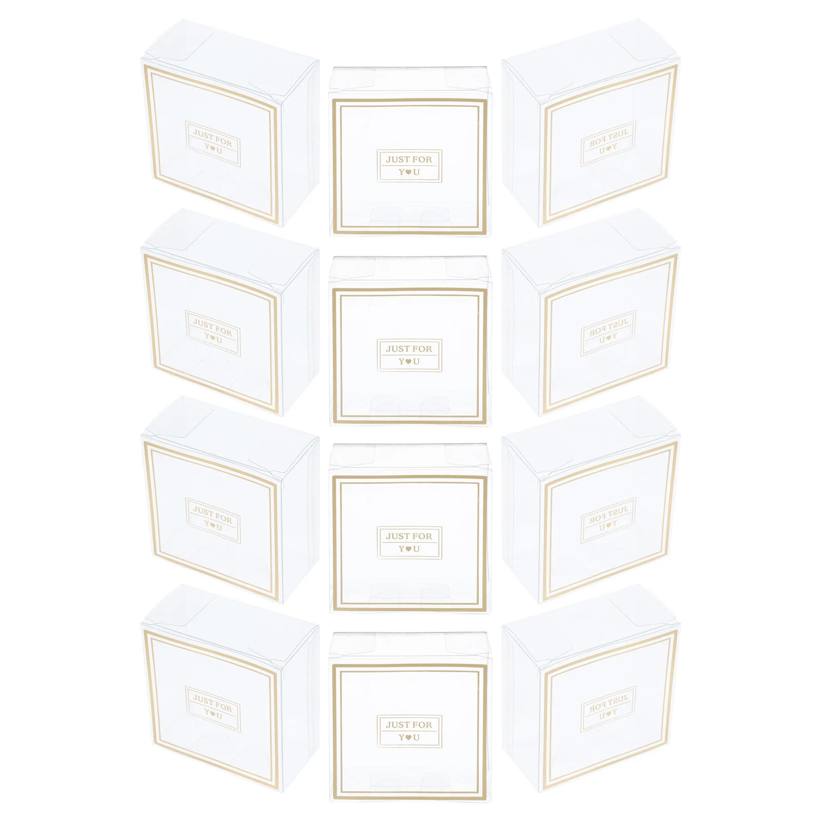 

12Pcs Candy Boxes Clear Transparent Plastic Favor Boxes for Wedding Party Bridal Shower Snowflake Crisp Treat Packaging