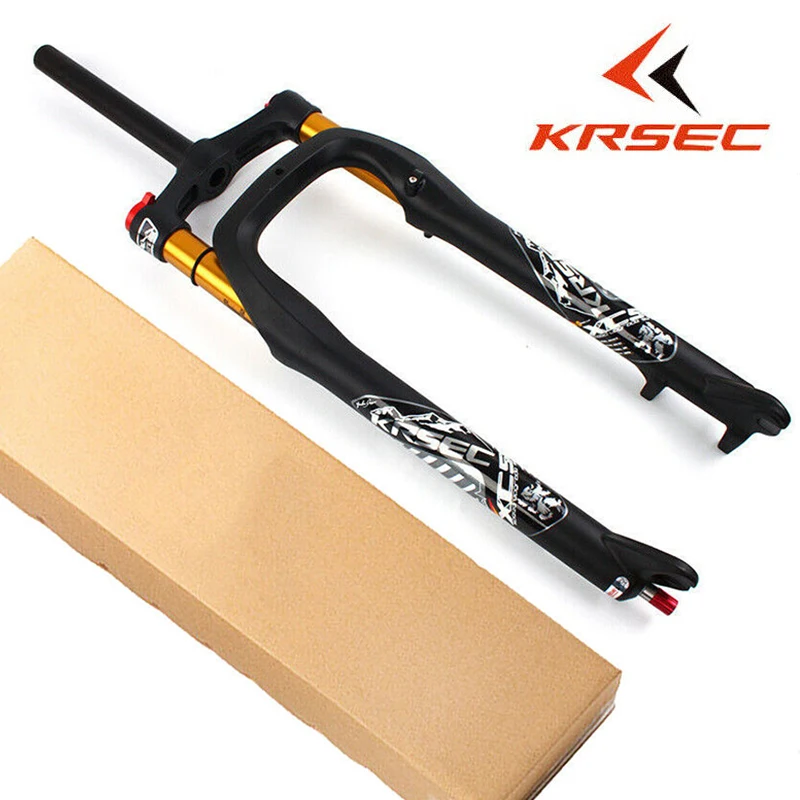 KRSEC 26 MTB widelec zawieszenie rower widelec 26 Cal MTB rower śnieżny regulacja odbicia MTB rower widelec tłuszczu 4.0 ''Mountain Bike część