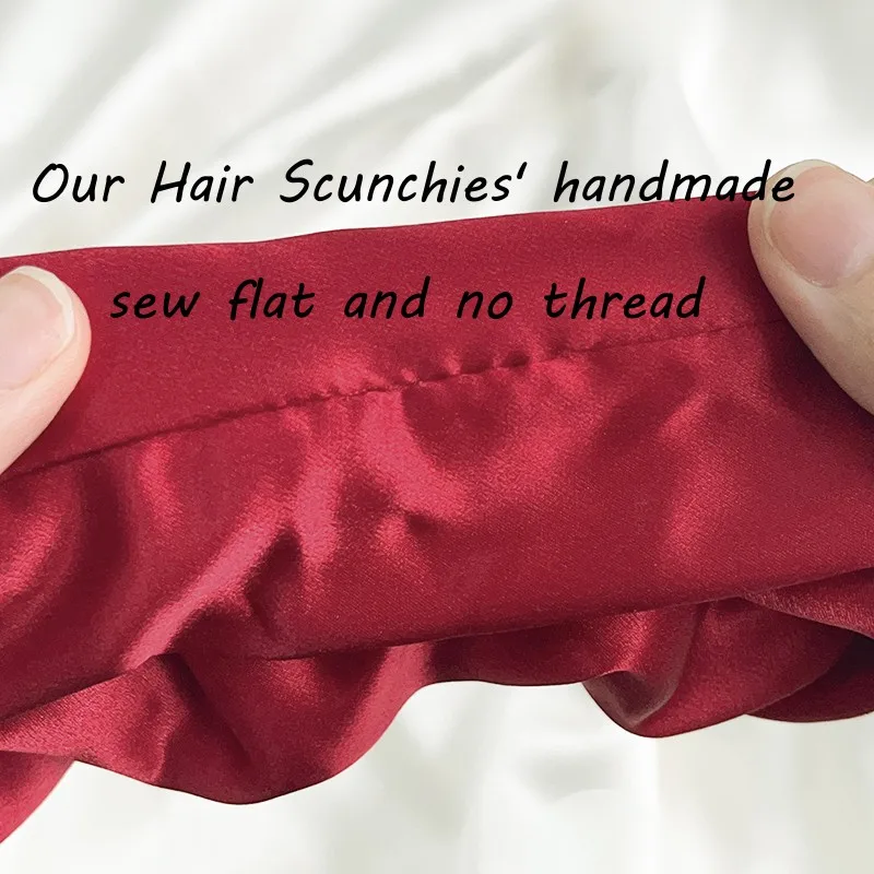 25MM 100% Pure Silk Ponytail Holders for Women Girls Big Silk Hair Scrunchies Width 6cm Luxury Elastics Band Ties