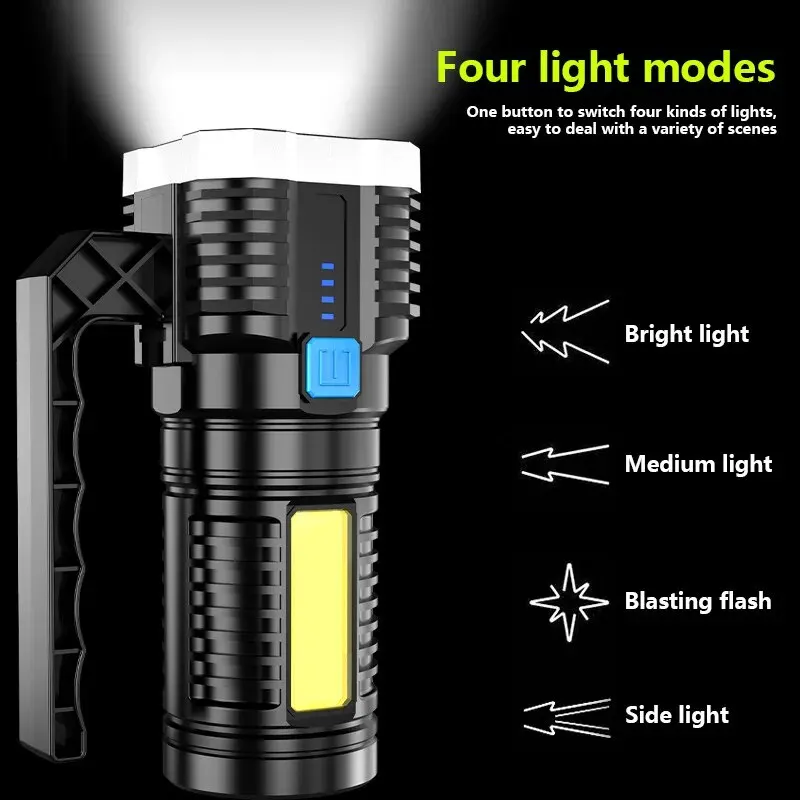 Imagem -02 - Portátil Usb Carregamento Lanterna Borda ao ar Livre 7led Cob Side Light Forte Casa Novo