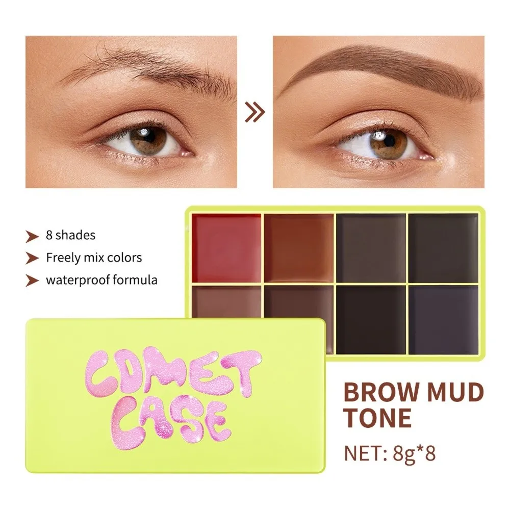 8 Colors Eyebrow Cream Blush Highlighter Palette Long Lasting Smooth Texture Matte Shimmer Palette Shadow Tones Waterproof