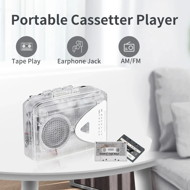 Portable Cassette Player Walkman Cassette Player Speaker Multiple Power Supply Methods AM FM Radio Function High Quality Sound