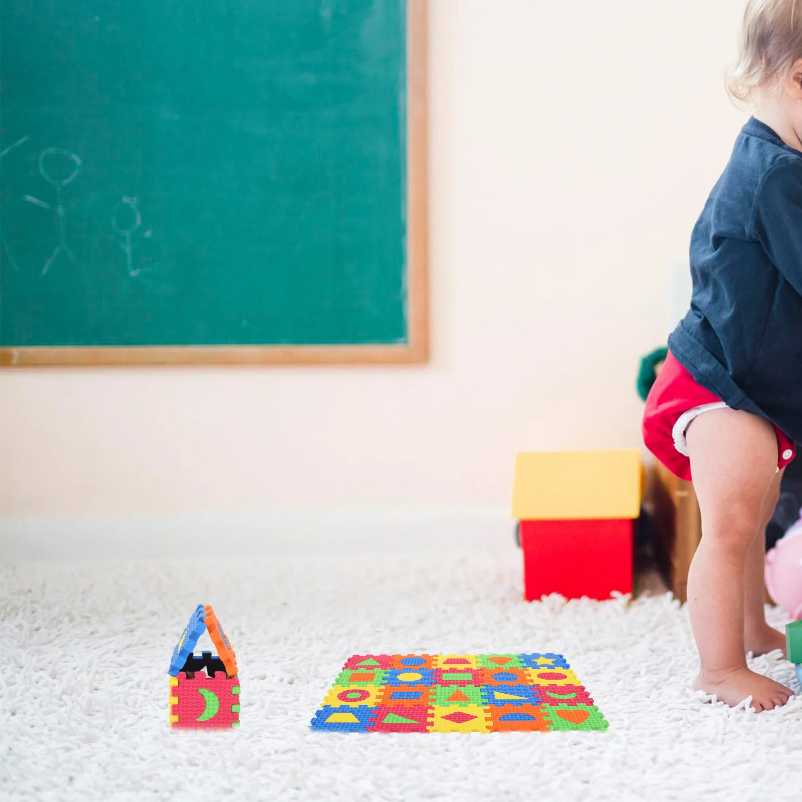 Mini tapis de Puzzle en mousse, 60 pièces, tapis de jeu pour bébé, carreaux de sol doux Eva rampants, tapis de protection coloré pour bébé