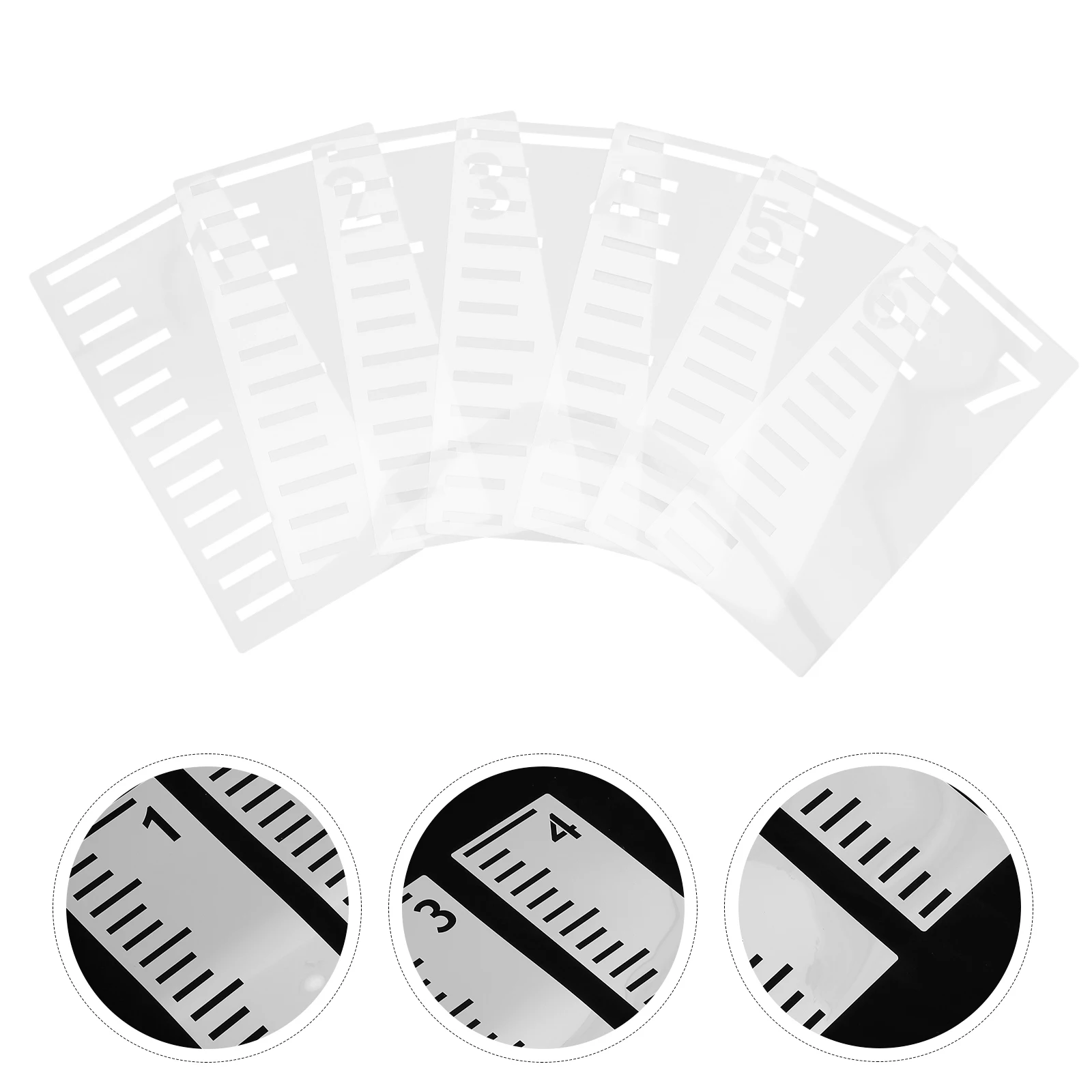 7pcs s Height Ruler Template Wall Decor Stencil Growth Chart Measuring Flexible Washable Reusable PET Material