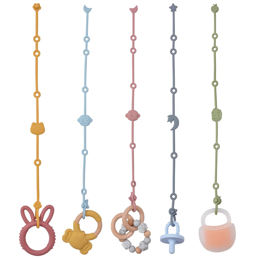 Baby Pacifier Chain Baby Silicone Pacifier Anti Drop Chain Children\'s Gum Toy Bite Music Tooth Glue Fixed Milk Bottle Bite Chain