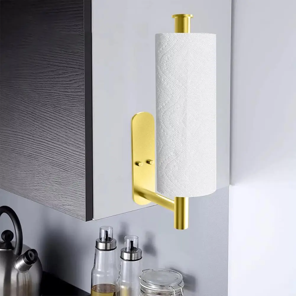 Stainless Steel Paper Towel Holder Stainless Steel Wall-mounted Retractable Paper Towel Holder Punch-free Great Load Bearing