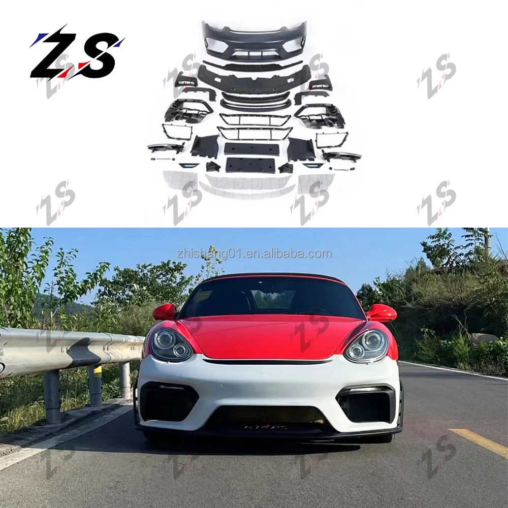 

ZS Car Accessories Fit for Porsche 987 Boxster Cayman Car Front Bumper Front Lip Upgrade RS Style Body Kit