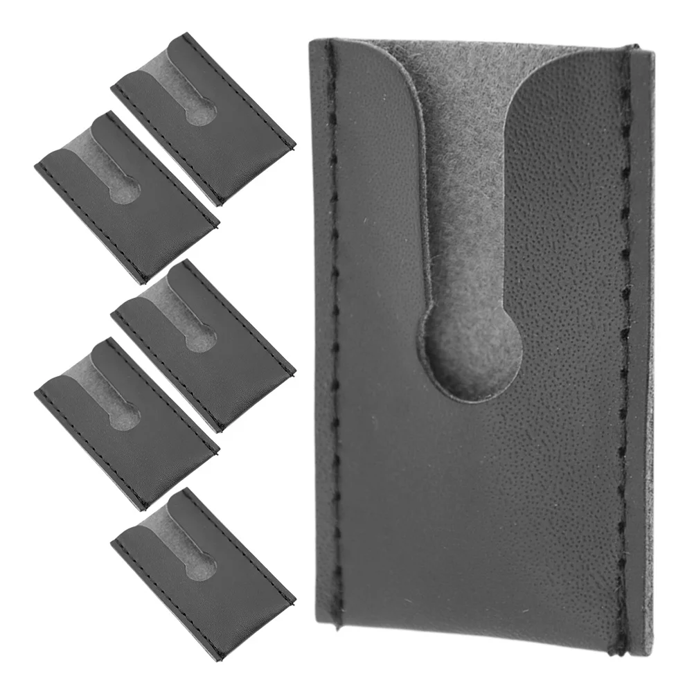 6 قطعة غطاء رأس ماكينة الحلاقة PU حافة مزدوجة فراشة سلامة حالة السفر الرجال الاستمالة الحلاقة اكسسوارات الحلاقة حقيبة سفر