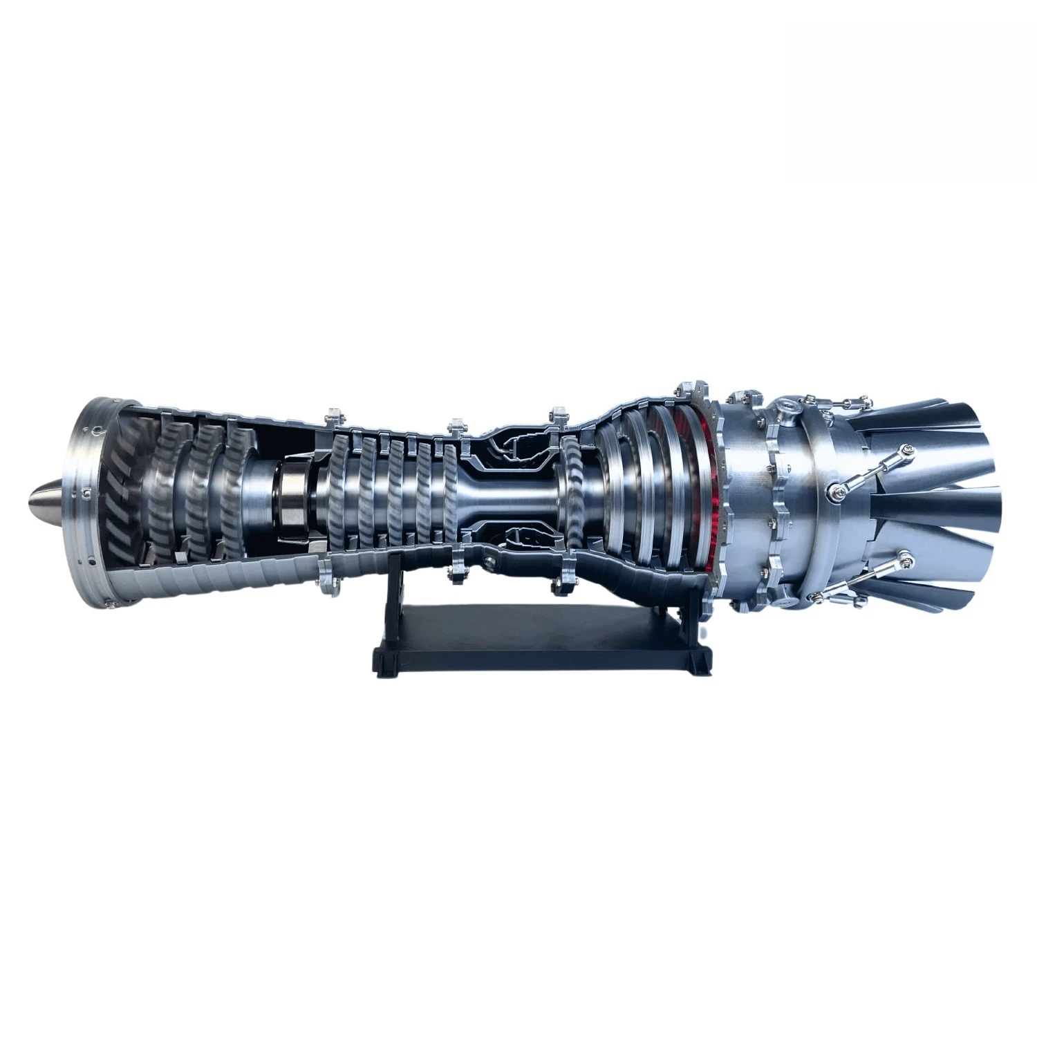 GE J79 Turbojet Engine Model - 3D Printed Fighter Jet Display with Electric Motor