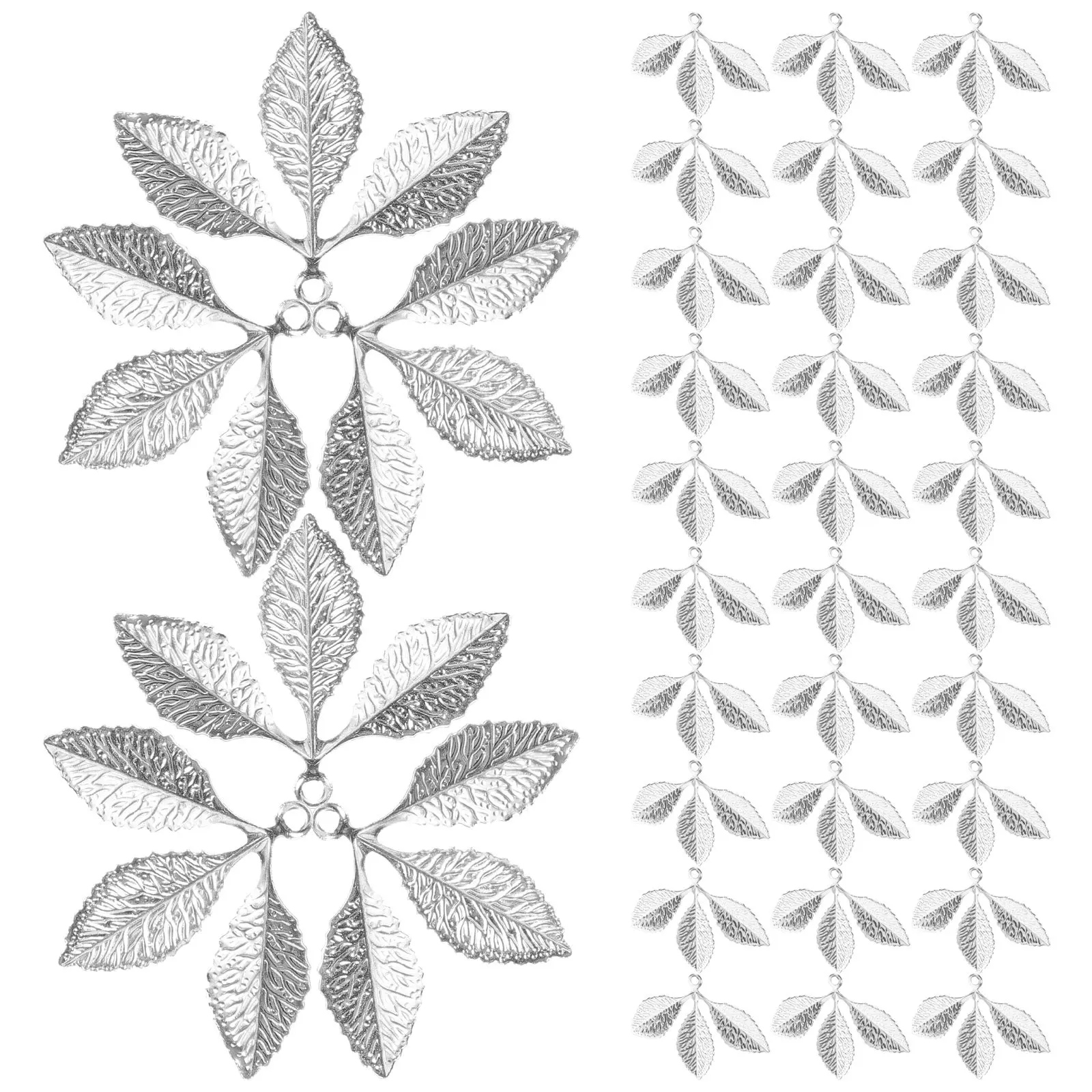 

100 шт. металлических подвесок в форме листа для рукоделия, изготовления ожерелий, браслетов, заколок для волос, ретро-серьги