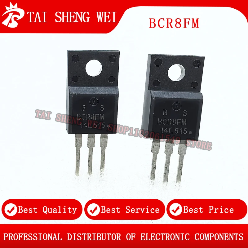 5PCS Brand New BCR8PM-14L BCR8KM BCR8FM BCR8LM TO-220 Package Washing Machine Control Board Bidirectional Thyristor