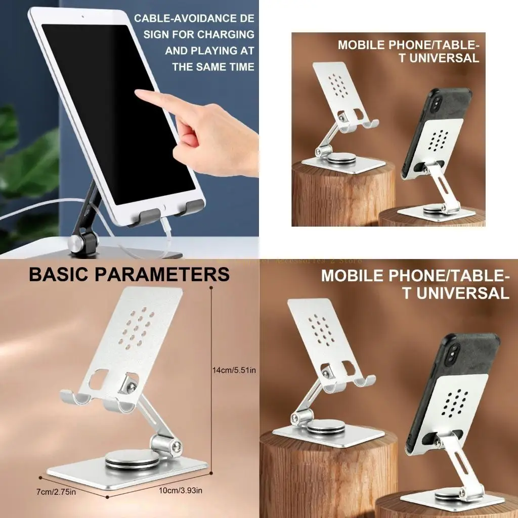 

Foldable Mount AntiScratch Base Phone Holder for Devices Adjusting Height