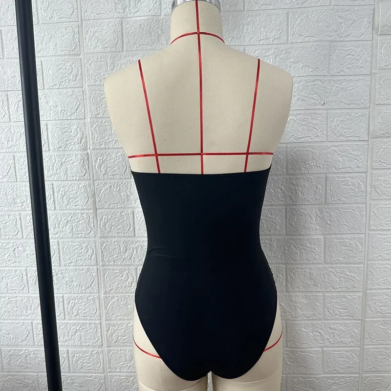 2024 new Women's Three-dimensional Flower Hollow One-Piece Swimsuit Sexy Tube Top Casual Beach Bikini