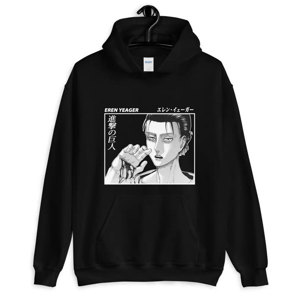 Atak na Tytana Anime Eren Yeager Harajuku Nowa bluza z kapturem unisex 2022.