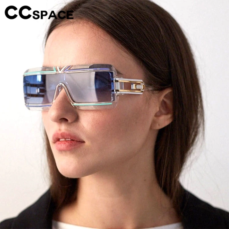 Luxury Oversized Rectangle Sunglasses Retro One-piece Sports Riding Goggle Outdoors Sunscreen UV Protection Suneyeglass #302554