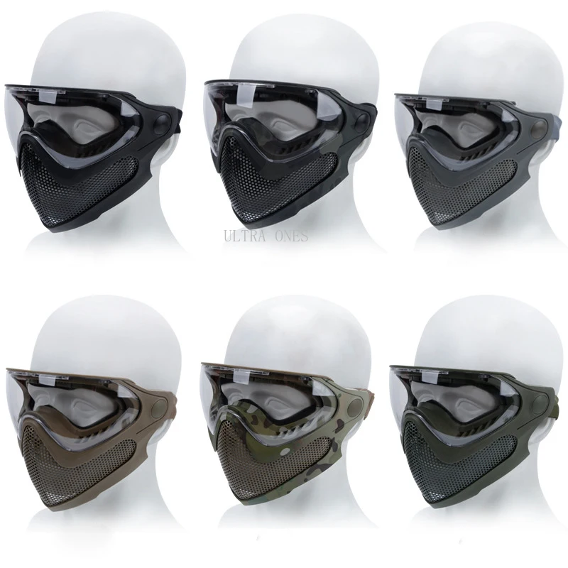 Tactical Airsoft Full Face Mask Paintball Cs Impact Resistance Goggle Protection Hunting Combat Helmet Masks