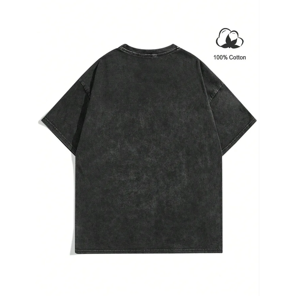 Men\'s Summer Casual Short Sleeve T-Shirt with Star and Character Print Round Neck Harajuku Y2k Pro Choice Oversized T Shirt