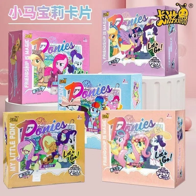 

KAYOU My Little Pony Аутентичный забавный набор фильмов Пятая круглая коллекционная карта Оригинальная коробка Аниме Периферийная карта Игрушка в подарок