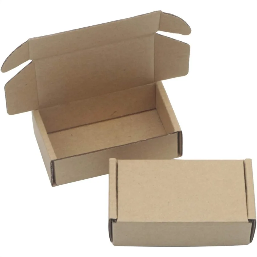 50 Pack Kraft Paper Boxes Foldable Rectangular Paper Box Packing Box for shipping Storaging Small items Brown 3.62 x 1.98 x 1.0