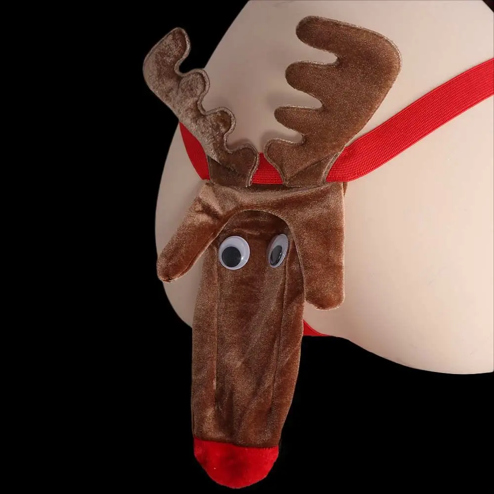 Creative Christmas Elephant Nose Thongs Reindeer Elk T Back Panties Funny Lingerie Men's Underwear Men