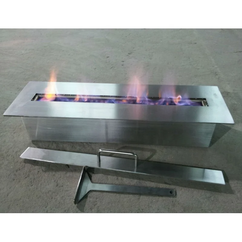 

700*105*180mm Hotel Indoor Freestanding Fireplace Heater 304 Stainless Steel Electric Remote Control LED Light Gas Fireplace