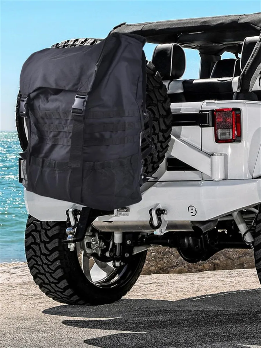 

Car Hanging Soft Spare Tire Trash Storage Bag Practical Bin Open Storage Portable Garbage Accessories Leak Proof for Jeep