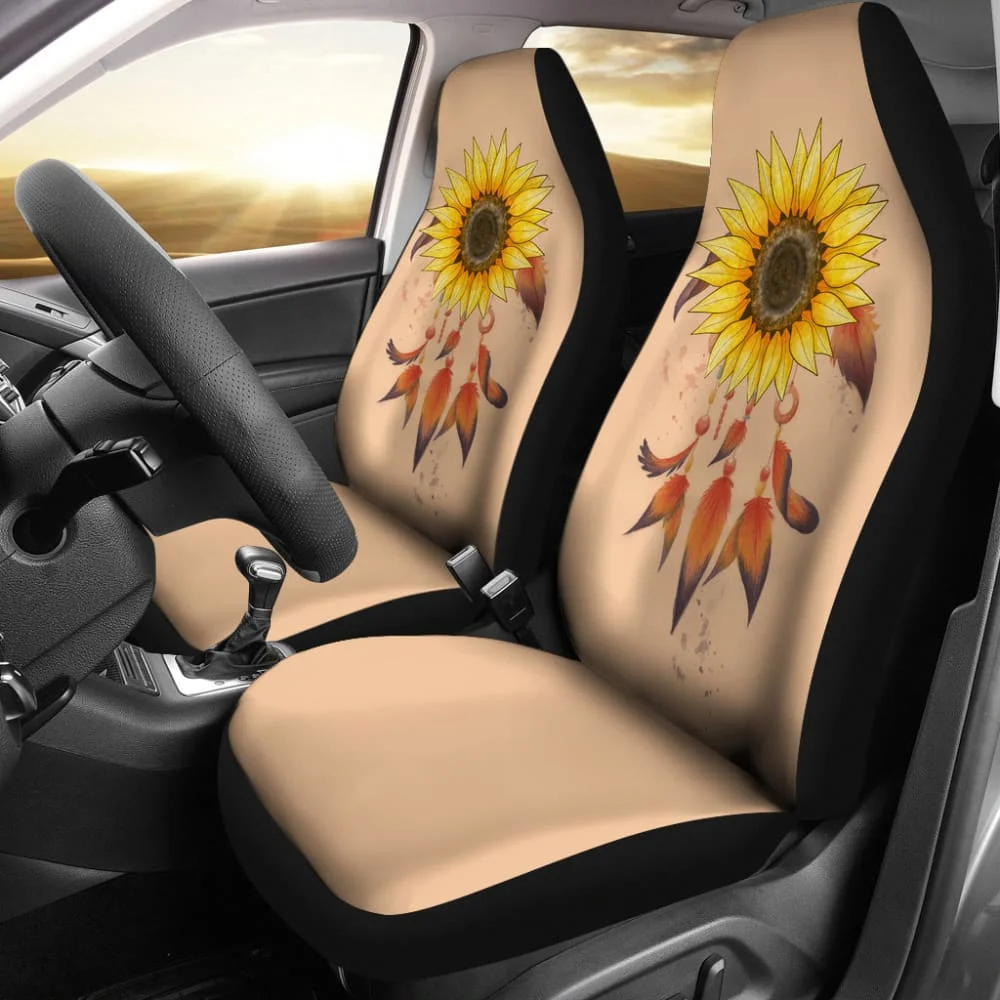 

Beautiful Sunflowers Dreamcatcher Car Seat Covers 212503,Pack of 2 Universal Front Seat Protective Cover