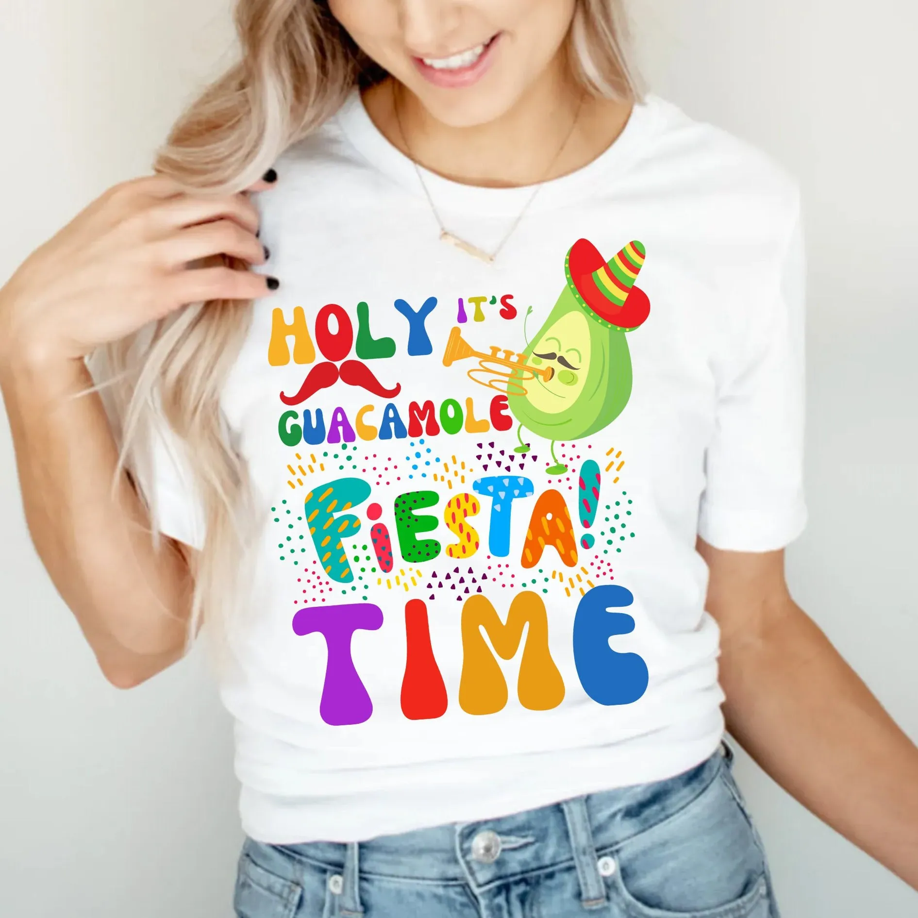 Holy Guacamole It's Party Time may 5. ª camiseta vegana, regalo de cinco de mayo, aguacate, comida mexicana, Fiesta temática, divertida