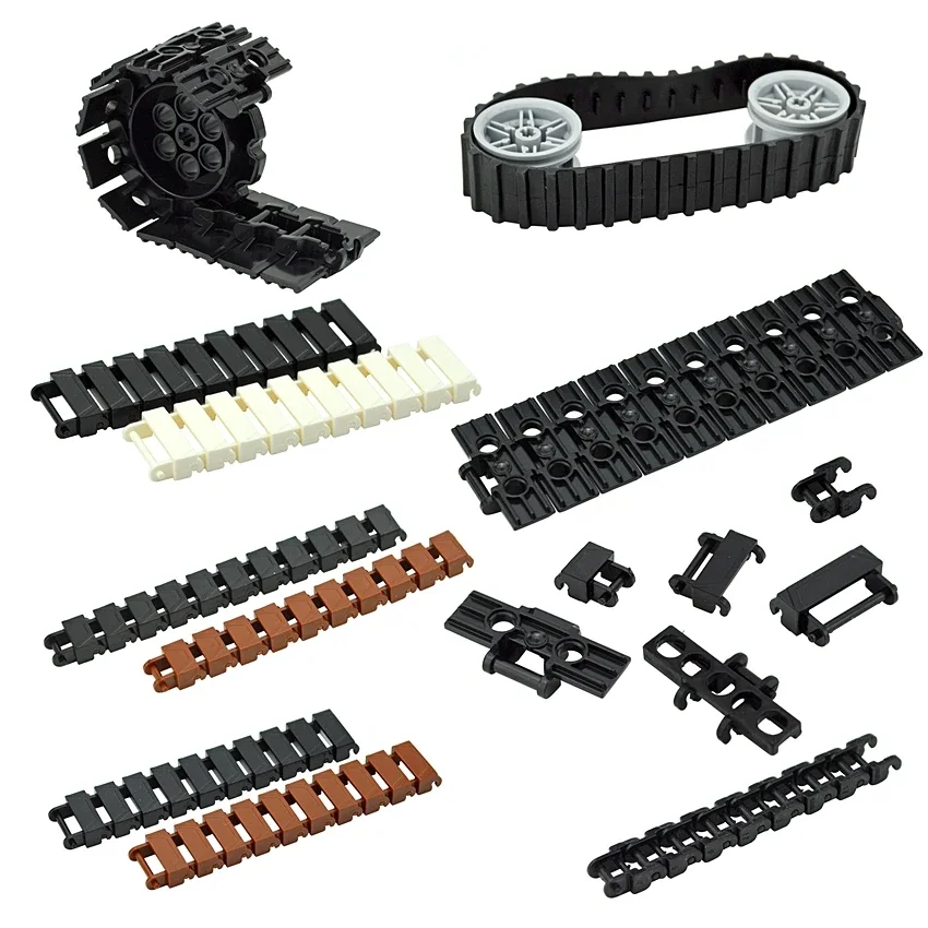 Technical Parts Tank Track Bulk Chain Link Gear Tread Building Bricks Compatible With 53992 88323 3873 3711 Assembles Particles