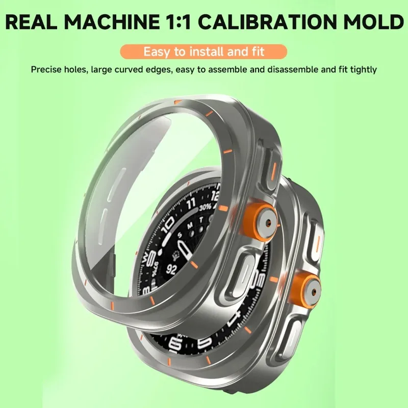 삼성 갤럭시 워치 7 6 40mm 44mm용 울트라 글래스 + 케이스로 교체, 스크린 보호 필름 PC 케이스 하드 커버 및 필름 갤럭시 워치 6 7