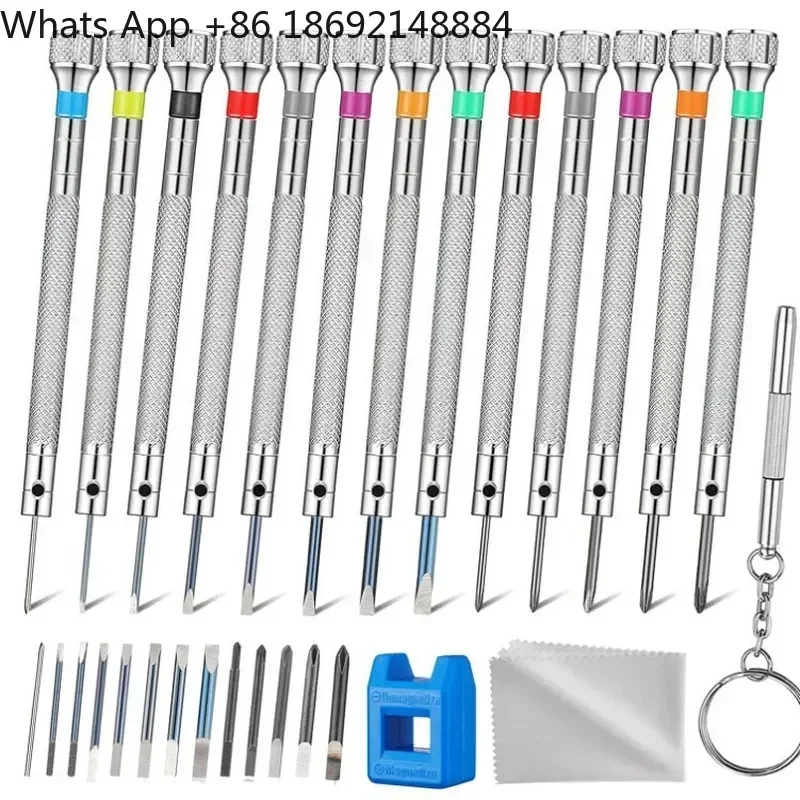 13-Piece Screwdriver Set 21-28-Piece Screwdriver Kit for Eyeglasses Precision Hand-Twist Screwdrivers