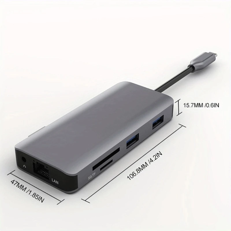 Station d'accueil USB C 9 en 1 comprenant vidéo 4k, VGA, Ethernet, USB rapide