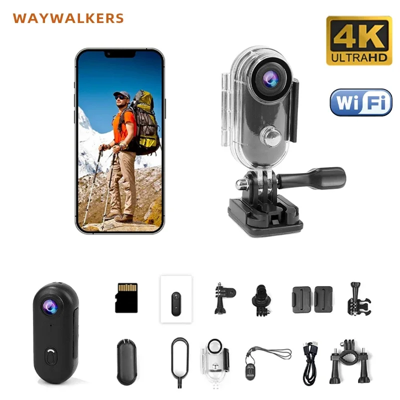 

4K WIFI Bodycam Action Bike Camera Integrated Helmet Handlebar Motorcycle Sport Cam Battery Body Mini Full Hd Portable Sport Cam
