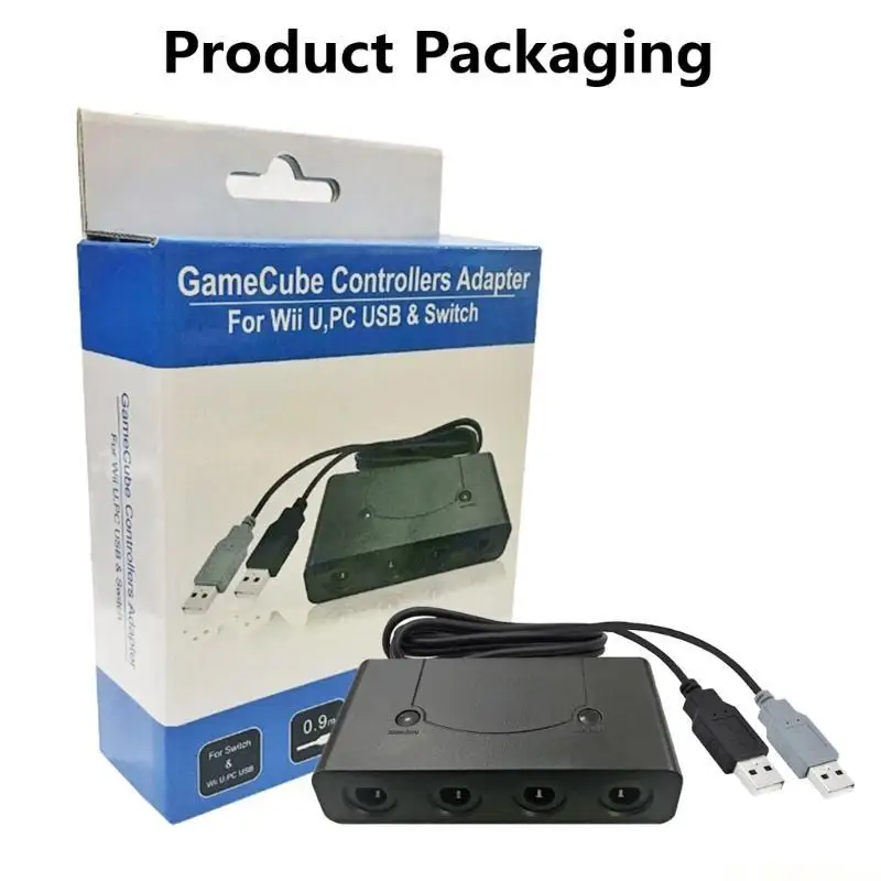 E56B Game Controllers Adapter 3-in-1 for Game Cube Connection with Multiple Platforms