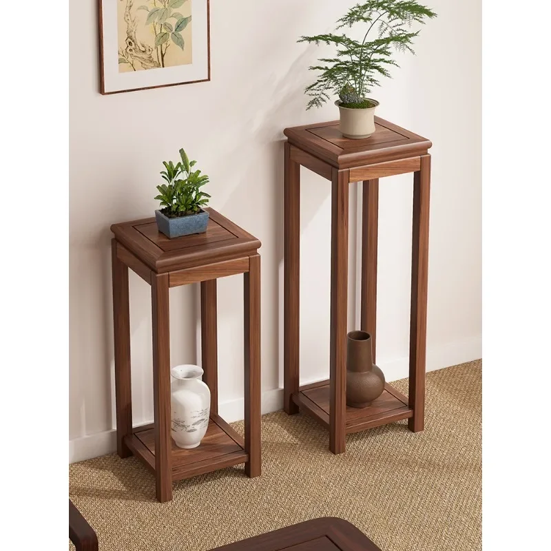 Chinese flower stand Solid wood Song Dynasty aesthetic bonsai display frame Living room Balcony Floor shelf Flower table