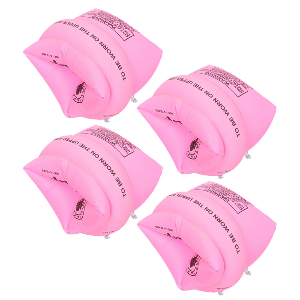 

4Pcs Swimming Arm Ring Kids Floaties Thickened Band Floating Sleeve Armband Circle PVC Orange Pink Summer Beach Pool Party