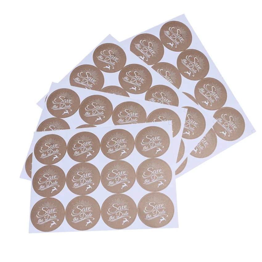 120pcs/lot Round Save The Date design Adhesive  Sticker Labels Seals 3.5cm Gift stickers for Wedding seals